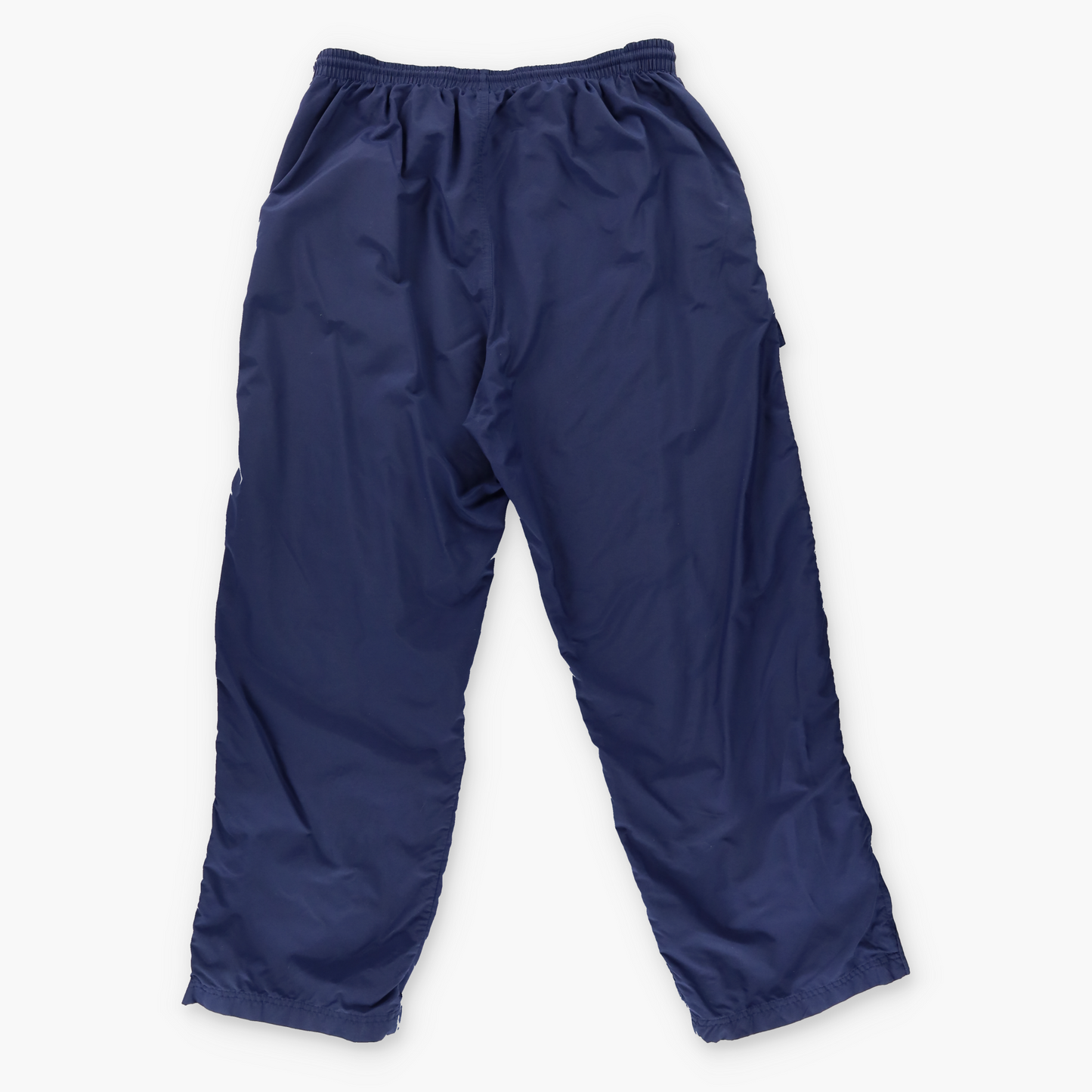NIKE Embroidered Logo Pocket Cargo Navy & White Track Pants (L)
