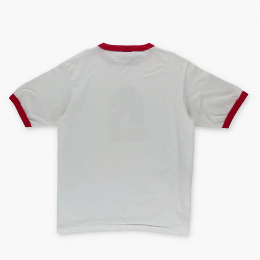 Y2K MARVEL Hulk Cartoon USA Made White & Red Ringer Tee (XL-XXL) - Vintage Sole Melbourne