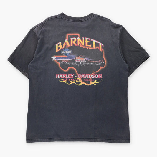 Vintage 1997 HARLEY DAVIDSON 95th Anniversary El Paso Texas Faded Black USA Made T-Shirt (XL)