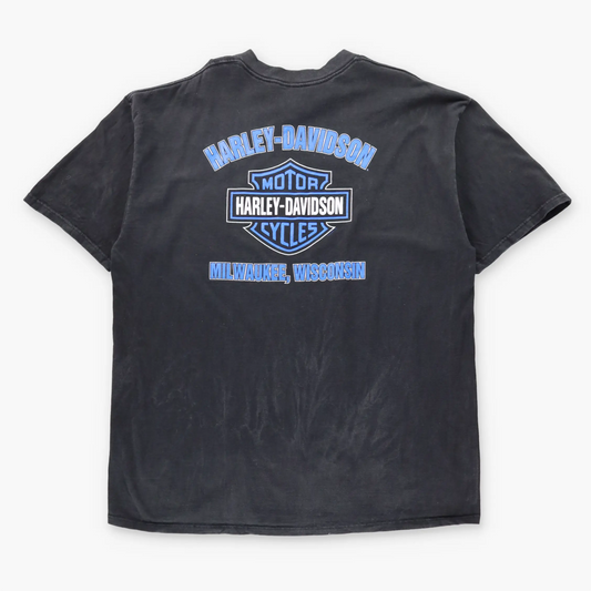 Vintage HARLEY DAVIDSON Road House Milwaukee Wisconsin USA Made Motorcycle Tee (XXXL)