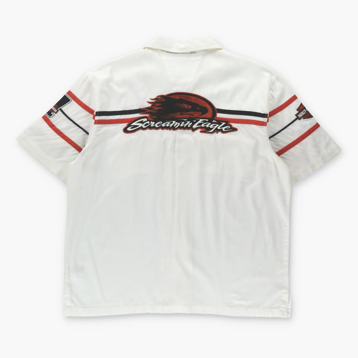 Vintage HARLEY DAVIDSON Screamin' Eagle Embroidered Racing Button Up Shirt (XL) Vintage Sole Melbourne