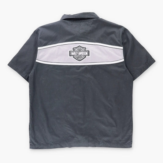 Vintage HARLEY DAVIDSON Spell Out Embroidered Button Up Motorcycle Shirt (L)