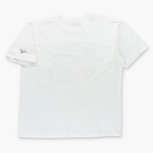 Vintage REEBOK "No Mercy No Limits" Black & White Logo USA Made T-Shirt (XXL) Vintage Sole Melbourne