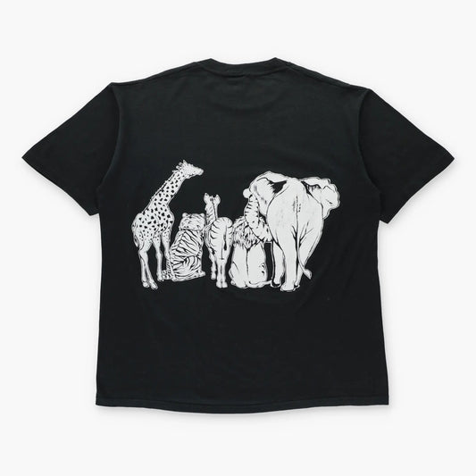 Vintage 'Heads And Tails' Linda Lori Black Double Sided USA Made JERZEES T-Shirt (L-XL) Vintage Sole Melbourne