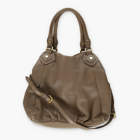 MARC JACOBS 'Classic Q Fran' Taupe Leather Hobo Bag