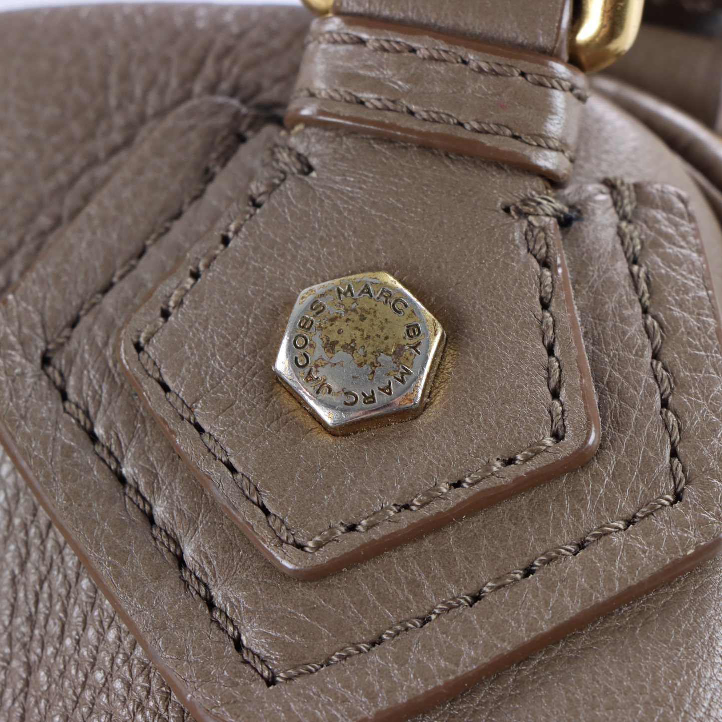 MARC JACOBS 'Classic Q Fran' Taupe Leather Hobo Bag