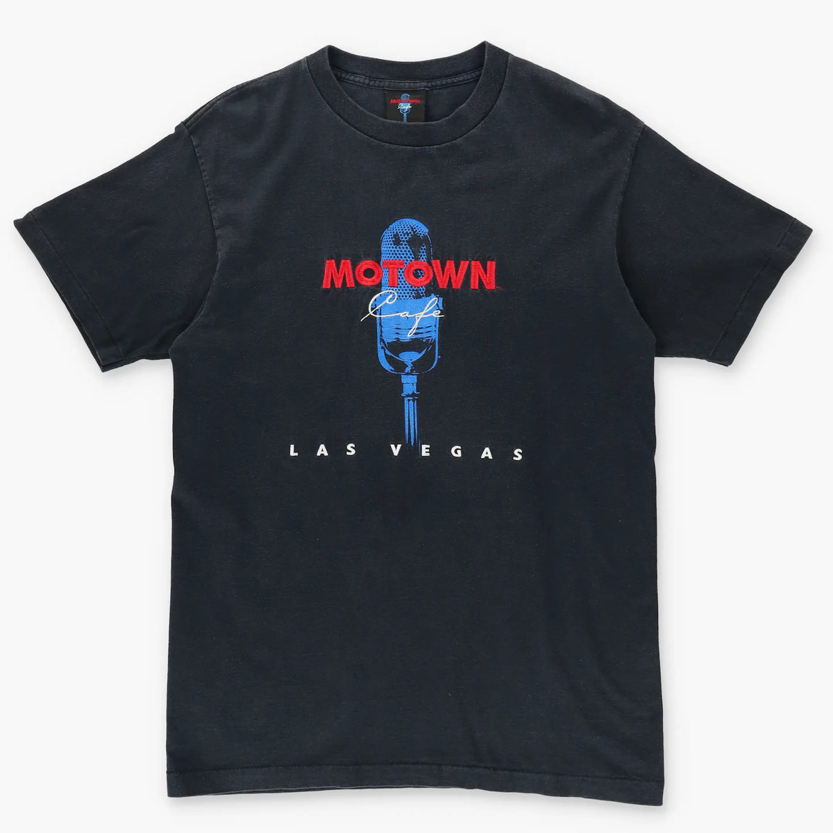 MOWTOWN CAFE Microphone Las Vegas Black USA Made Tee (L) Vintage Sole Melbourne