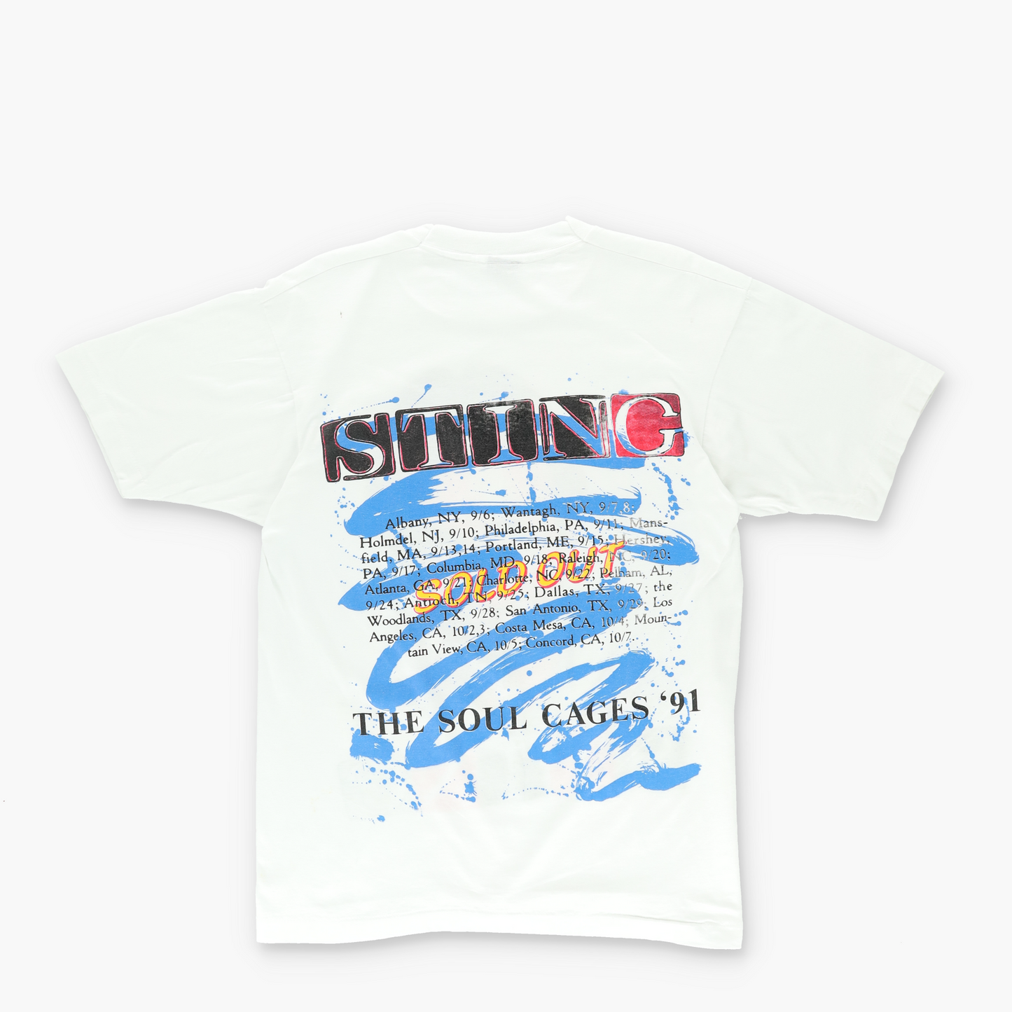 1991 The Police Sting 'The Soul Cages' Tour T-Shirt (L)