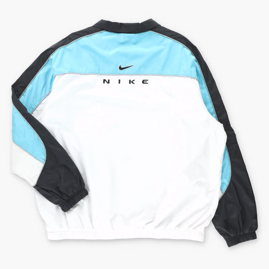 Vintage NIKE Blue & White Colour Block Embroidered Logo Full Zip Windbreaker Jacket (L-XL) Vintage Sole Melbourne