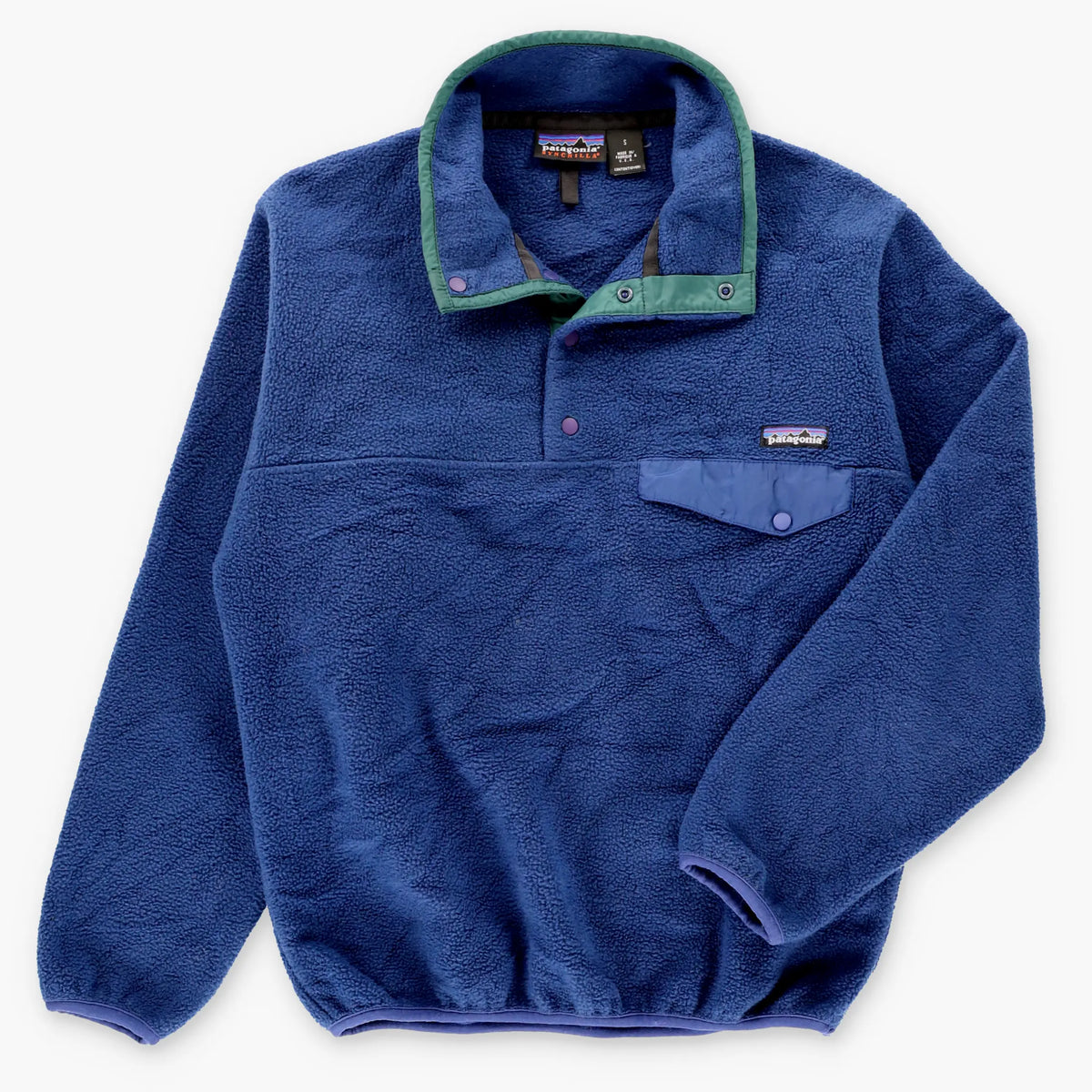 Vintage PATAGONIA Navy Blue 'Synchilla' 1/4 Snap Button USA Made Fleece Sweatshirt (S) ***COCO Vintage Sole Melbourne