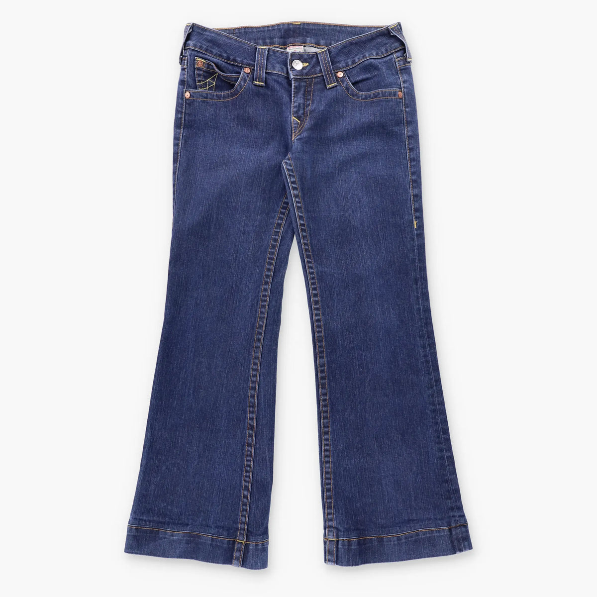 Vintage TRUE RELIGION Dark Wash Blue Denim USA Made Y2K Low Rise Jeans (30) ***COCO Vintage Sole Melbourne