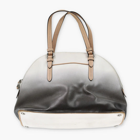 COACH 'Peyton Cora' Domed Black & White Ombre Leather Handbag Vintage Sole Melbourne