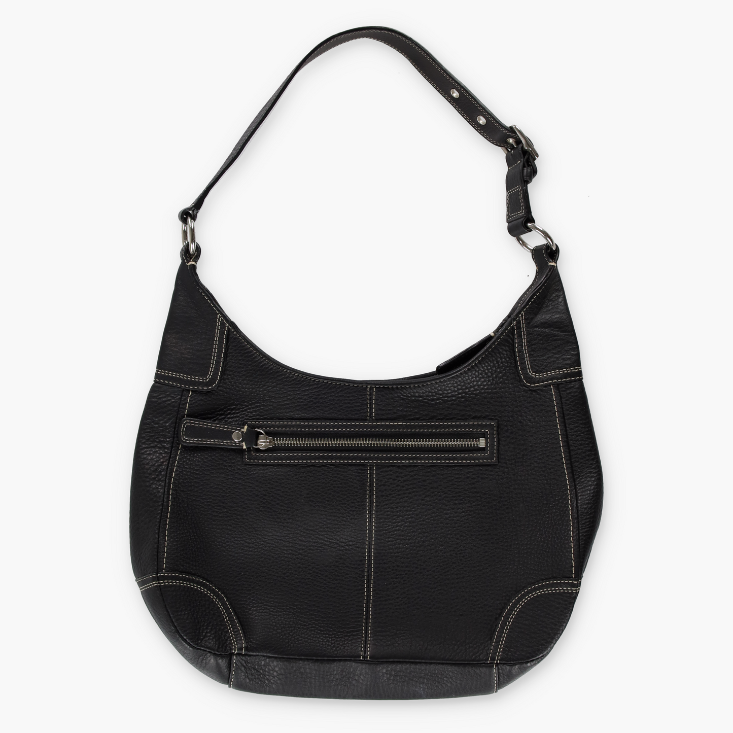 COACH Hamilton Black Pebble Leather Turn-Lock Hobo Bag F13956