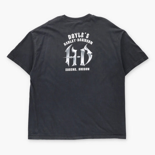 Vintage 2004 HARLEY DAVIDSON "The Key To Your Freedom" Eugene Oregon Black USA Made T-Shirt (XXL)