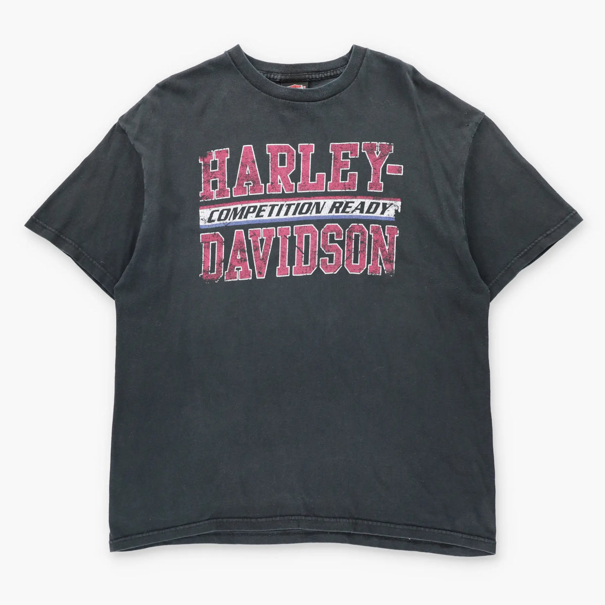 Vintage HARLEY DAVIDSON "Competition Ready" Sauk Prairie Black USA Made T-Shirt (XL)