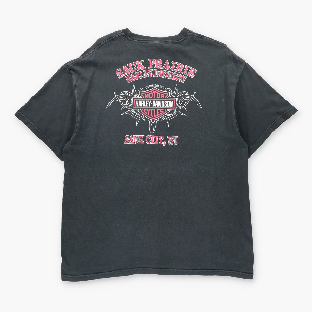 Vintage HARLEY DAVIDSON "Competition Ready" Sauk Prairie Black USA Made T-Shirt (XL)