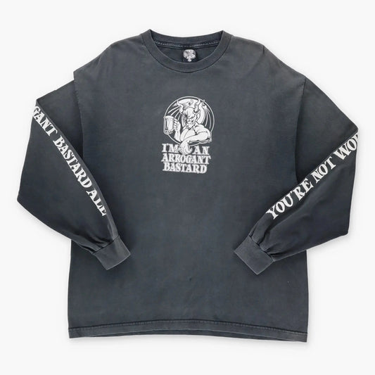 Vintage ARROGANT BASTARD Stone Brewing Ale Faded Long Sleeve T-Shirt (XL) Vintage Sole Melbourne