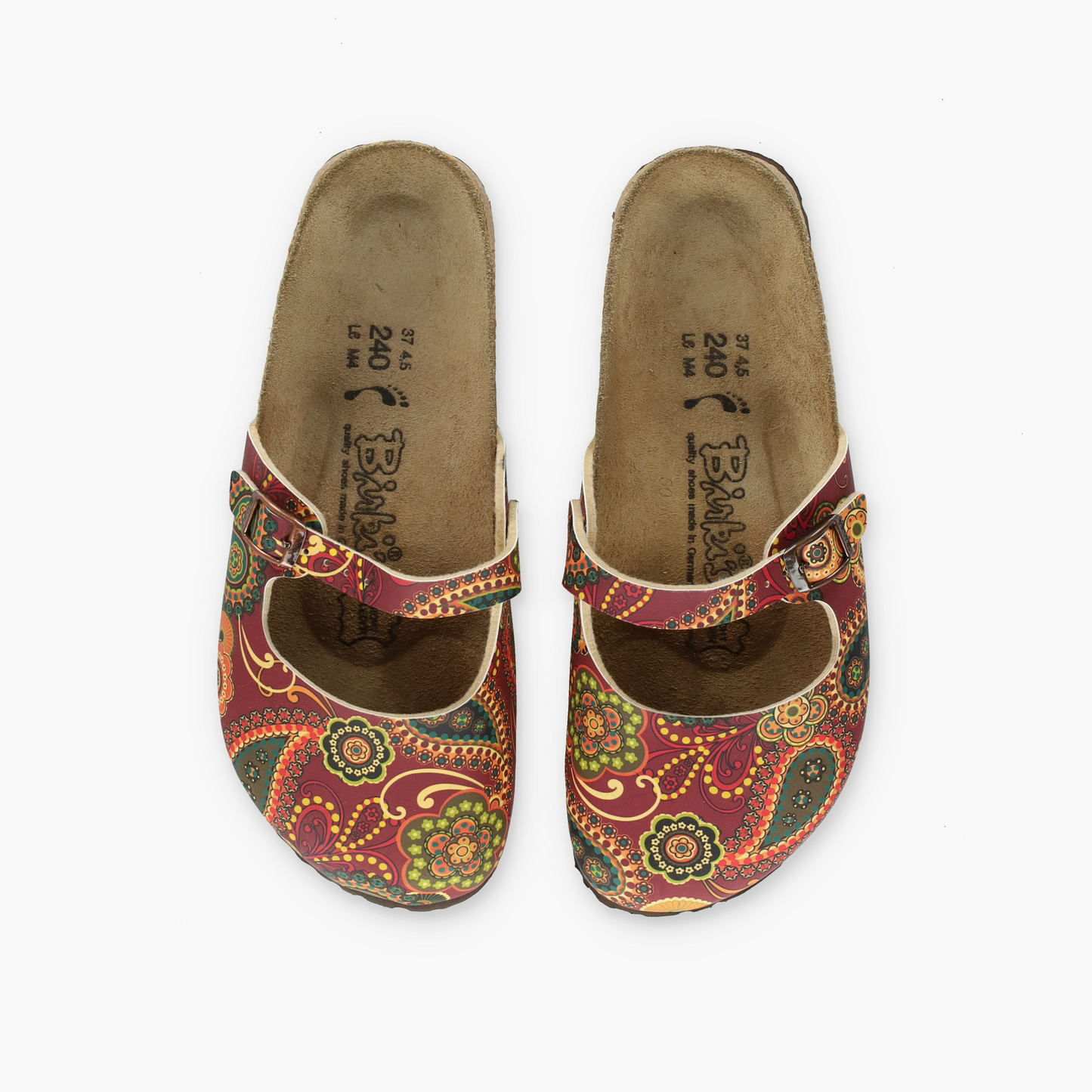 BIRKI'S BIRKENSTOCK 'Maria' Paisley Leather Mary Jane Clogs (37/M4/W6)