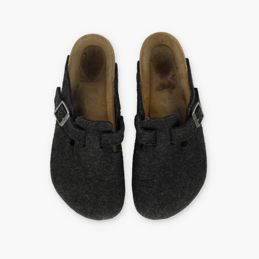 BIRKENSTOCK 'Boston' Dark Grey Wool Felt Clogs (43/M10)