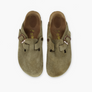 BIRKENSTOCK 'Boston' Khaki Green Suede Mules (40/M7/L9)