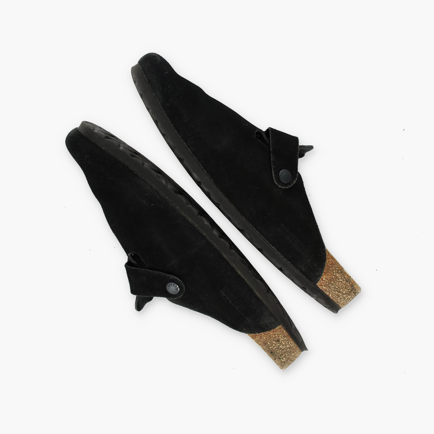 BIRKENSTOCK 'Boston' Black Suede Clogs (43/M10)
