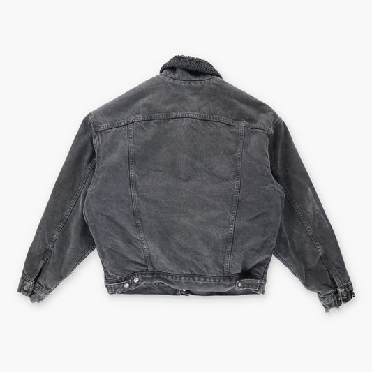 Vintage LEVIS 90's Denim Sherpa Lined Black Trucker Jacket (L)