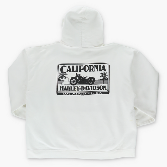 Vintage HARLEY DAVIDSON White Motorcycle Hooded Sweatshirt (XL-XXL) Vintage Sole Melbourne