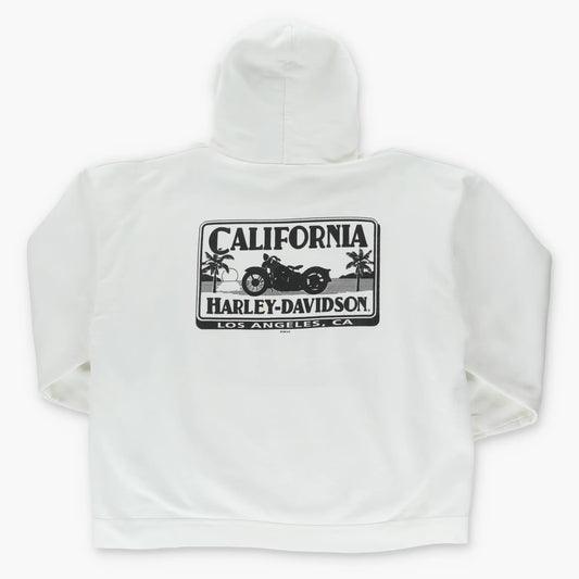 Vintage HARLEY DAVIDSON White Motorcycle Hooded Sweatshirt (XL-XXL) Vintage Sole Melbourne