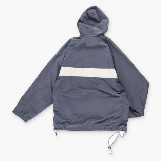 Vintage ADIDAS Spell Out Logo Grey & Red Pull Over Embroidered Windbreaker (L) Vintage Sole Melbourne