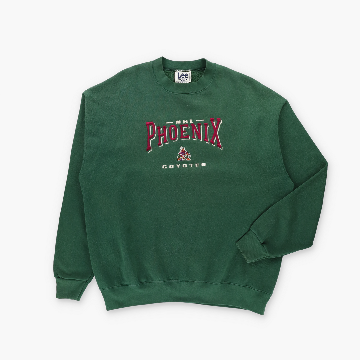 LEE SPORT NHL Phoenix Coyotes USA Made Embroidered Green Sweatshirt (XL TALL)