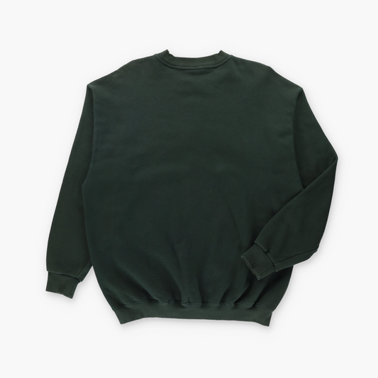 NIKE ATHLETICS Green Grey & Orange 3D Felt Applique Sweatshirt USA Made (L TALL)