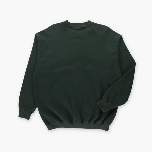 NIKE ATHLETICS Green Grey & Orange 3D Felt Applique Sweatshirt USA Made (L) Vintage Sole Melbourne