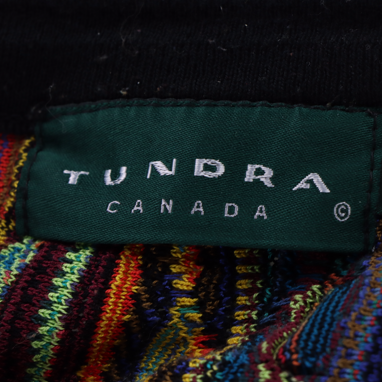 TUNDRA Coogi Style Bright Multicoloured Canada Made Knit Sweater (4XL)