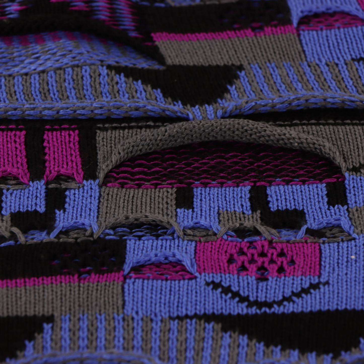 STEVEN LAND Coogi Style Purple Multicoloured New With Tags USA Made Knit Sweater (XXL)