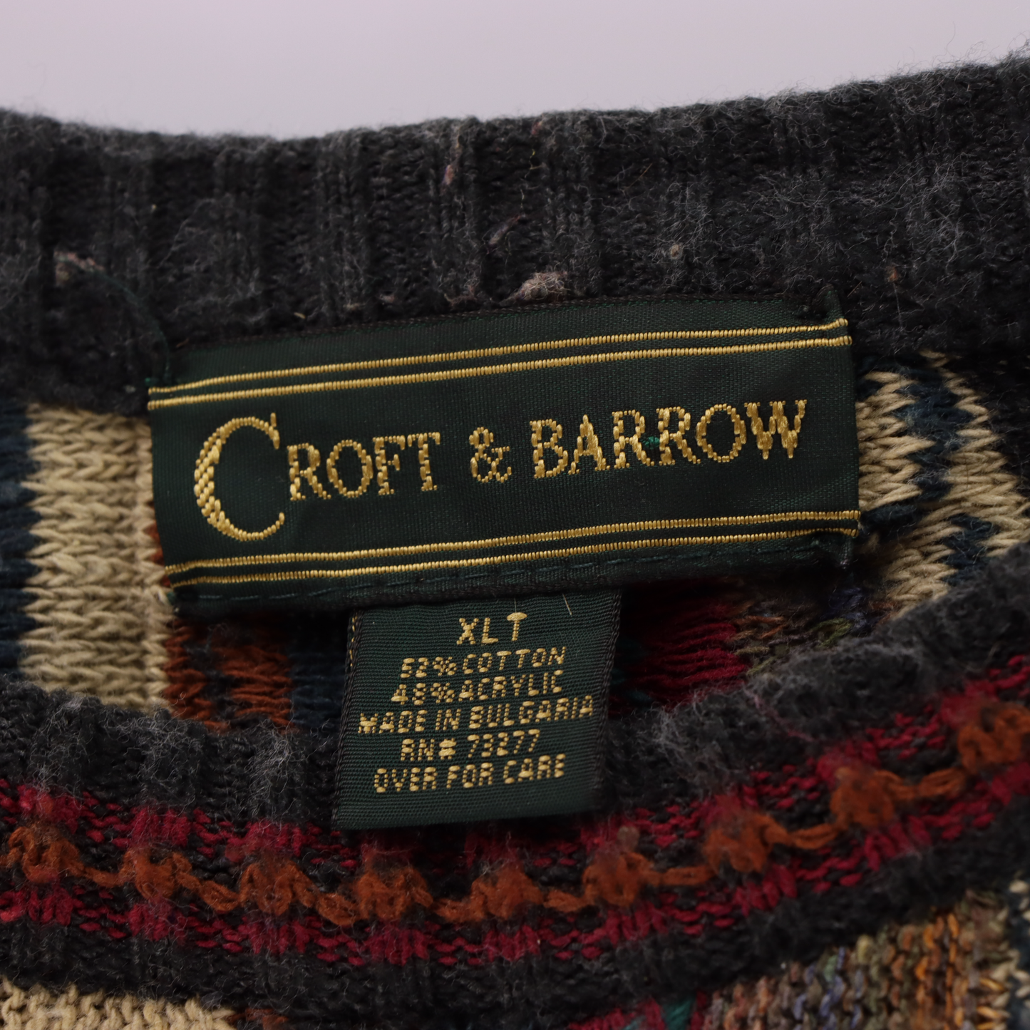 CROFT & BARROW Coogi Style Cool Toned Knit Sweater (XL Tall)