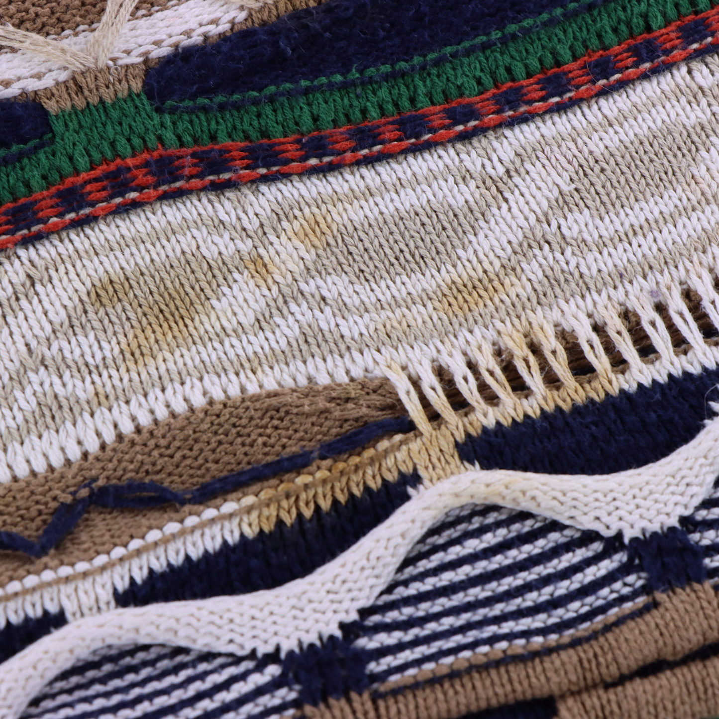 COTTON TRADERS Coogi Style Multicoloured 3D Knit Sweater (L)