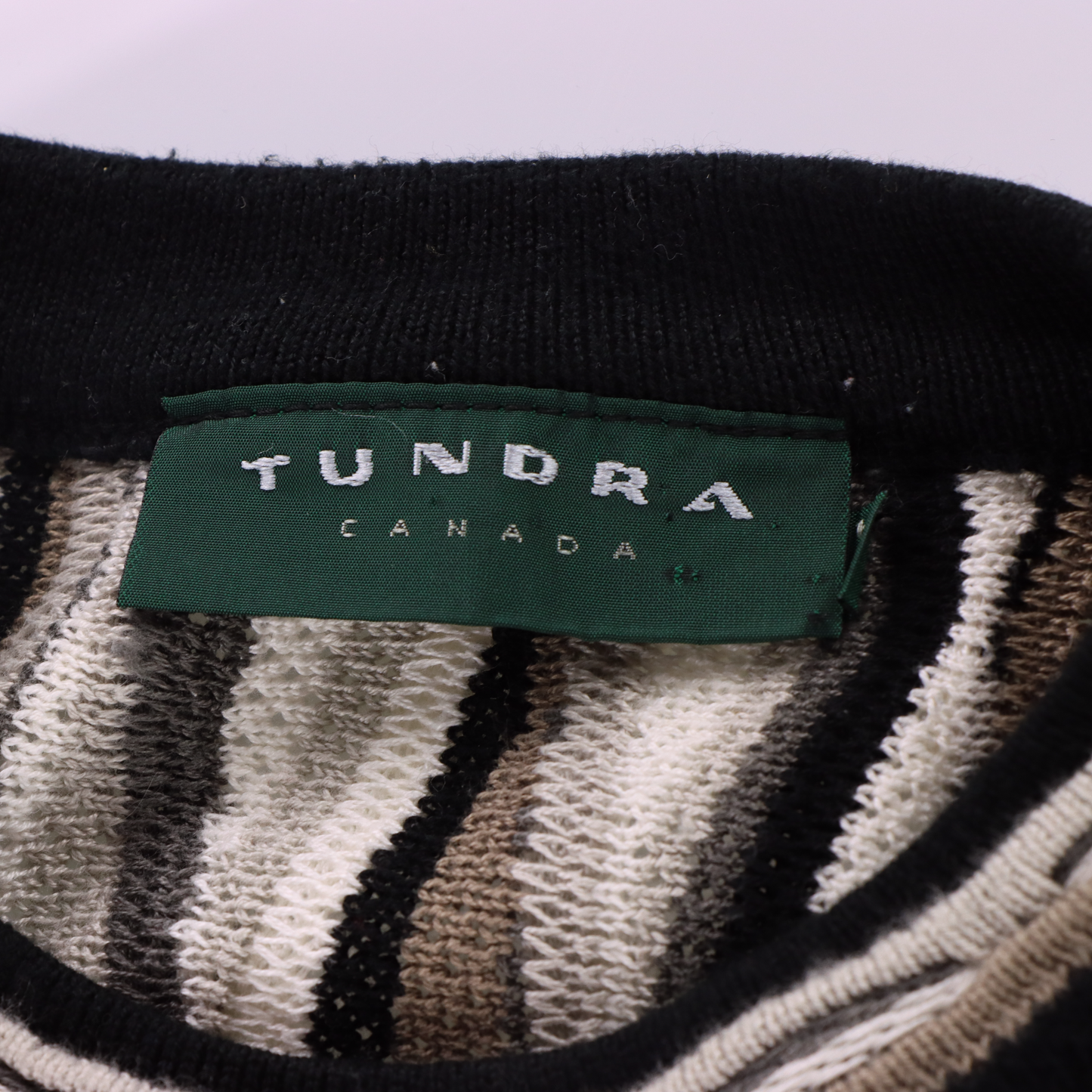 TUNDRA Coogi Style Brown Canada Made Knit Sweater (XXXL Tall)