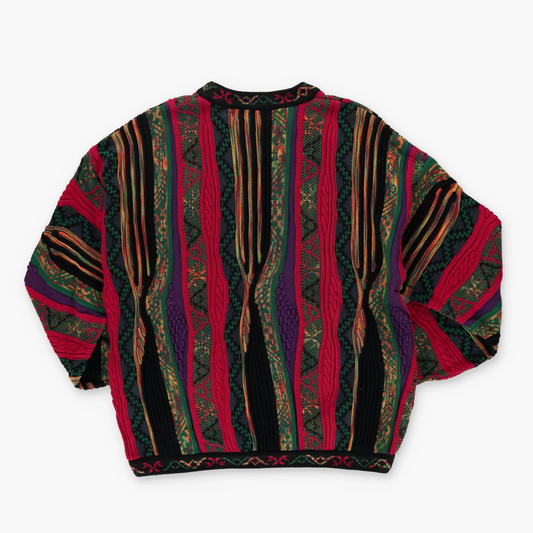 NORM THOMSON X TUNDRA Coogi Style Multicoloured Canada Made Knit Sweater (XL)