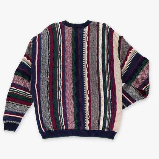 COTTON TRADERS Coogi Style Cool Toned Multicoloured Knit Sweater (XL-XXL)