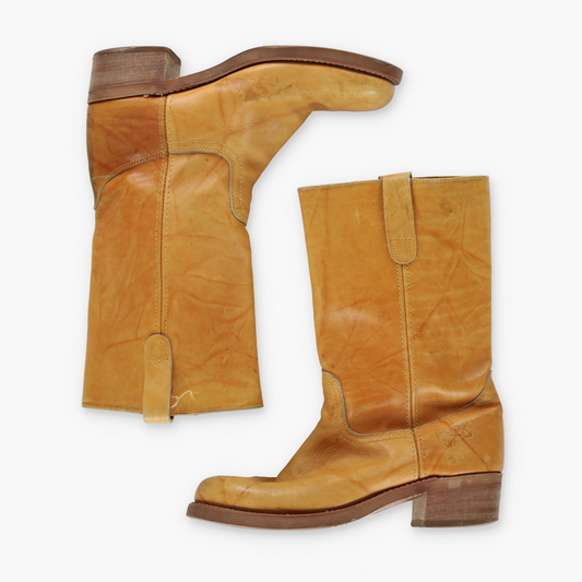 BILTRITE 'Frye Style' Yellow Square Toe Campus Boots (12)