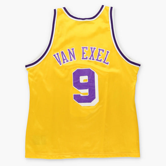 Vintage 90s CHAMPION Lakers NBA Nick Van Exel #9 Basketball Jersey (L TALL)