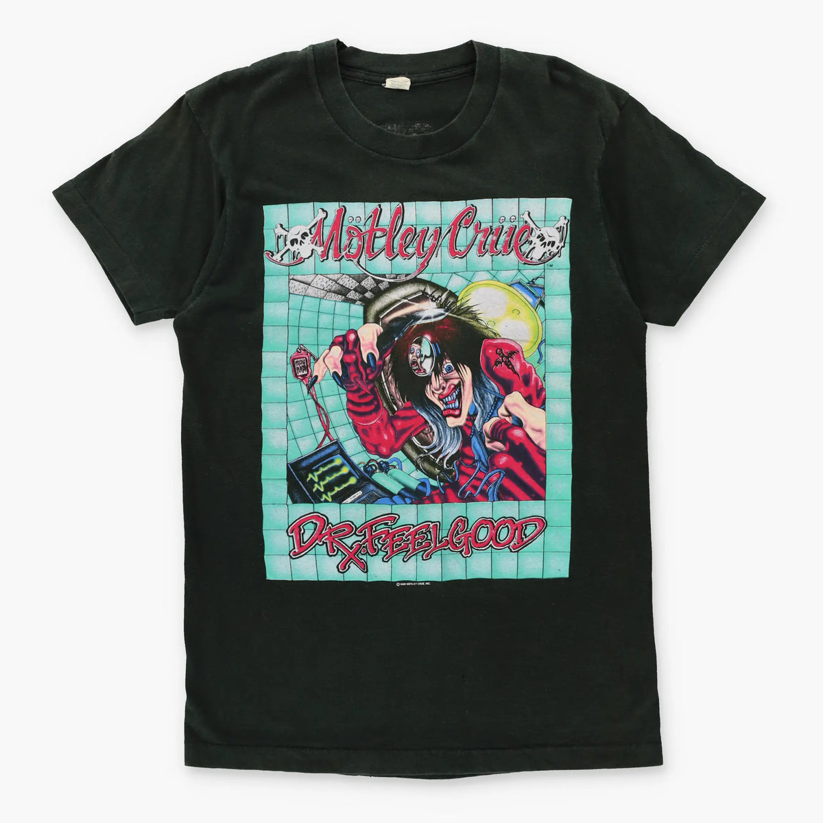 Motley Crue Vintage 1989 USA Made 'Dr. Feelgood' Single Stitch Slim Fit Band Tee (M) - Vintage Sole Melbourne