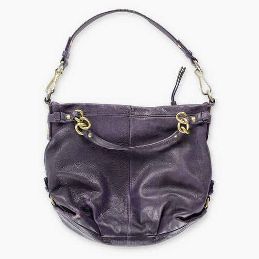 COACH Vintage Pebbled Leather 'Brooke' Hobo Purple & Gold Bag