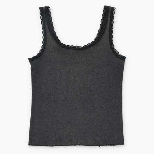 Vintage 1990 HARLEY DAVIDSON 3D EMBLEM Lace Trim Tank Top (Women's XS-S)