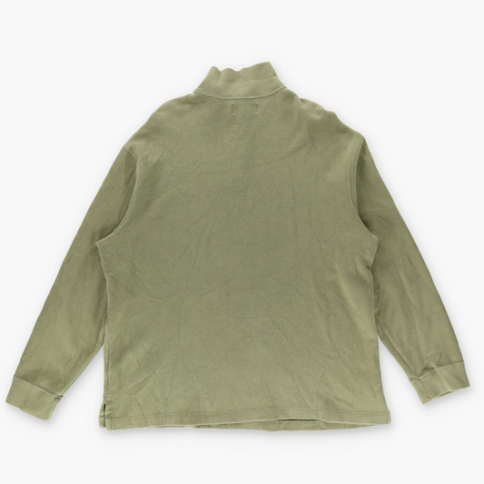 RALPH LAUREN POLO Embroidered Logo Quarter Zip Green Pull Over Sweatshirt (XL)