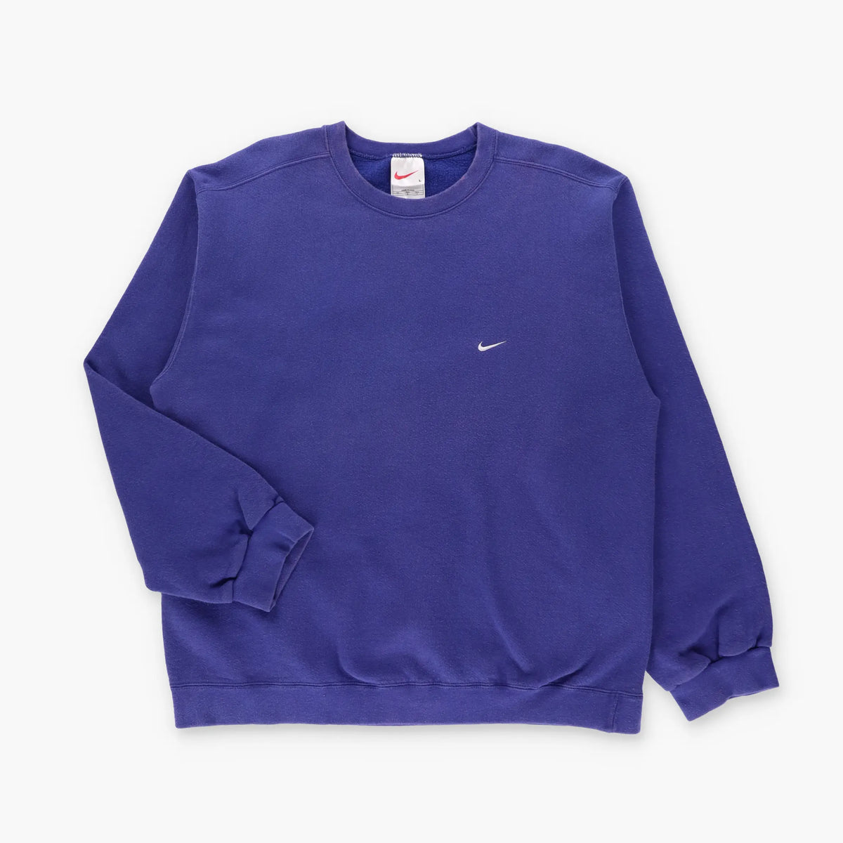 NIKE Blue & White Embroidered Swoosh Logo USA Made Sweatshirt (L-XL) Vintage Sole Melbourne