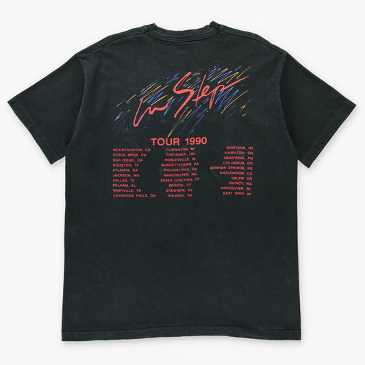 Vintage 1990 Stevie Ray Vaughan 'In Step' Tour Single Stitch Black T-Shirt USA Made (L-XL) - Vintage Sole Melbourne