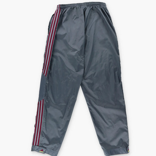 ADIDAS Embroidered Logo 3 Stripe Grey & Burgundy Track Pants (XL) - Vintage Sole Melbourne