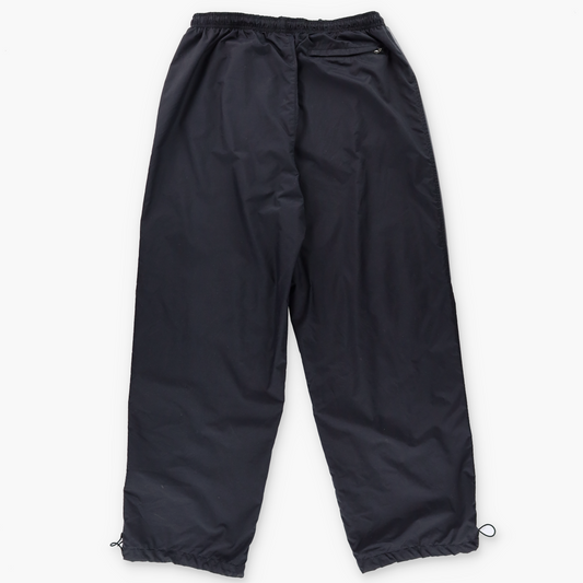 NIKE Small Embroidered Swoosh Grey Stripe Black Track Pants (XL)