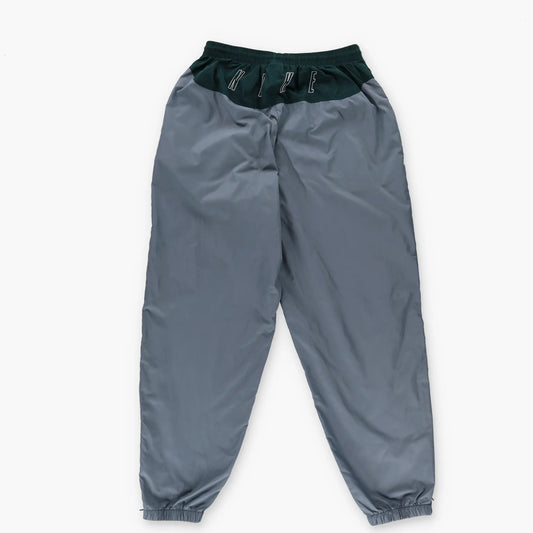 NIKE Embroidered Spell Out Logo Green & Grey Colour Block Track Pants (L) - Vintage Sole Melbourne